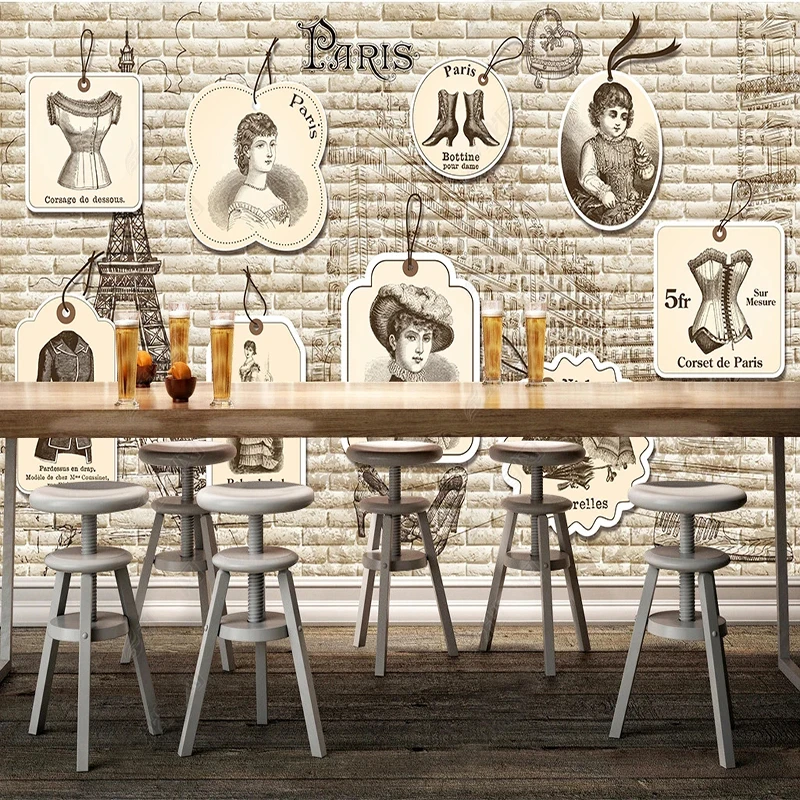 Vintage Fashion Wallpaper - Avrupa Vintage Moda Etiketi Asılı Etiket