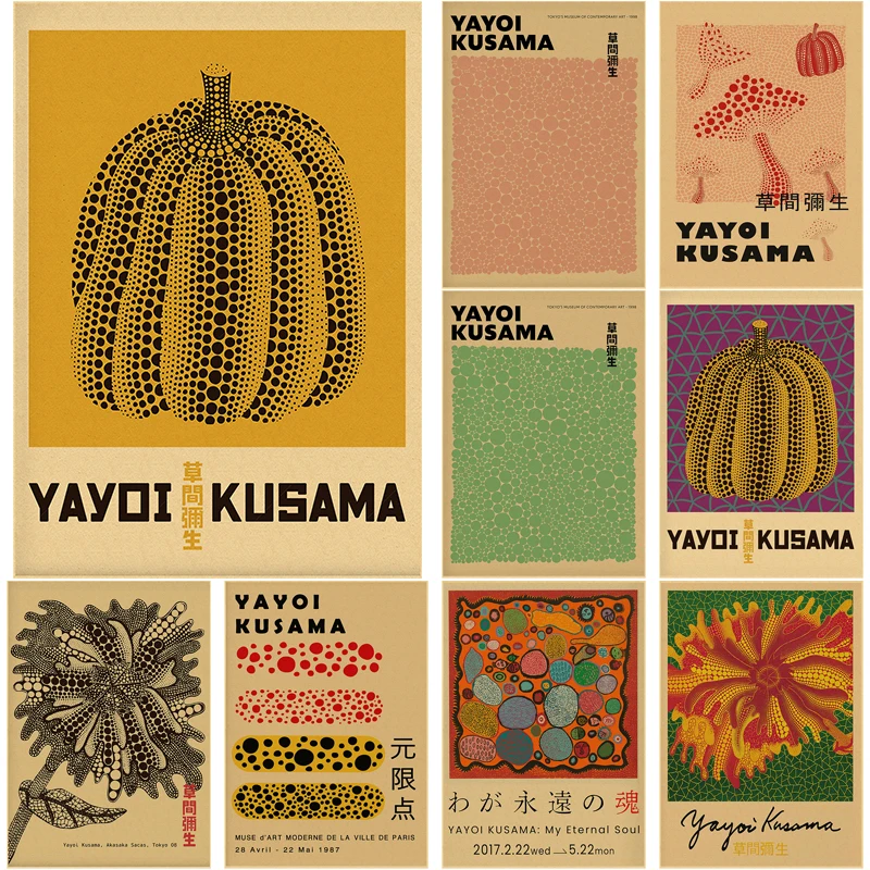 Yayoi Kusama Sergi Posteri Kab - Vintage Fashion Wallpaper incelemesi ve fiyatı