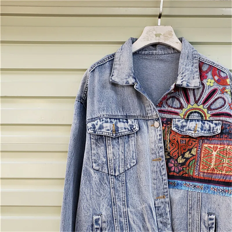 Bohemia Nakış Ekleme Büyük Cep - Patchwork Jean Jacket incelemesi ve fiyatı