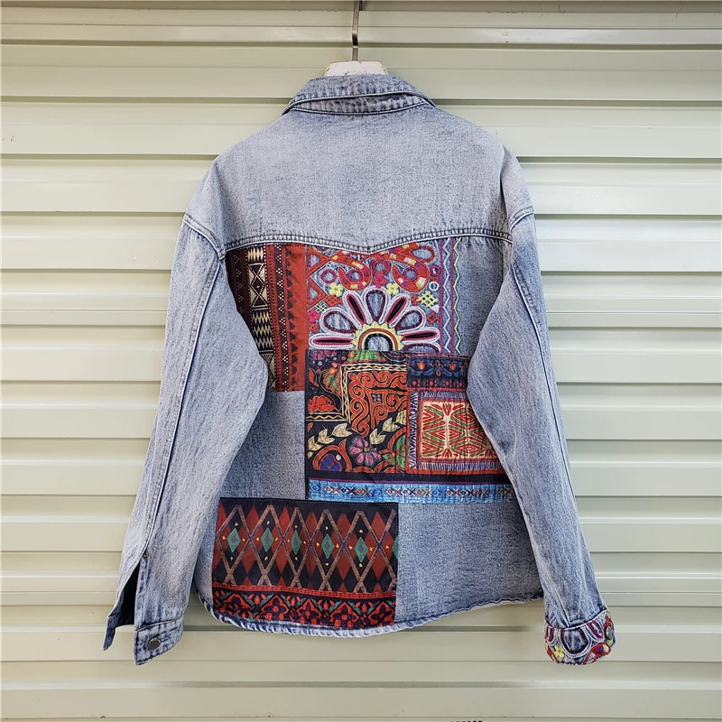 Bohemia Nakış Ekleme Büyük Cep - Patchwork Jean Jacket incelemesi ve fiyatı