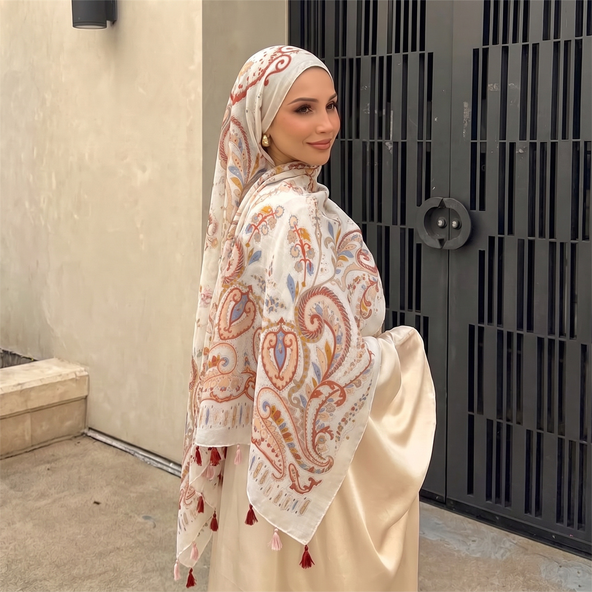 Vintage Paisley Baskılı Püskül - Vintage Fashion Hijab incelemesi ve fiyatı